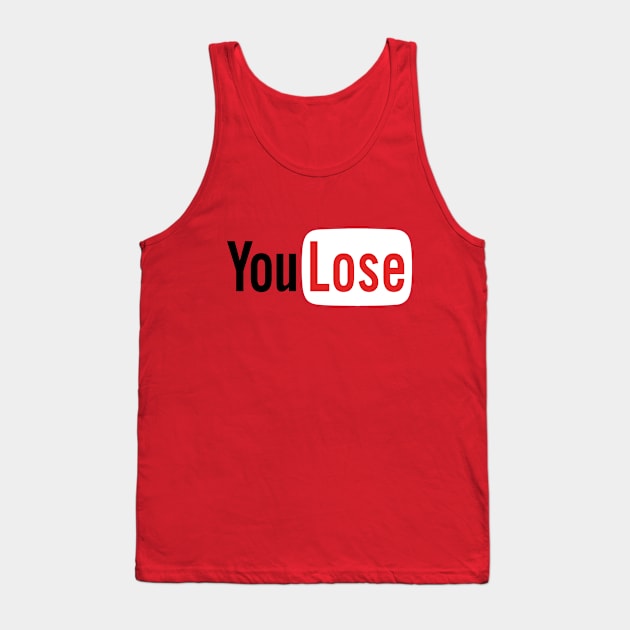 YouLose - White Tank Top by blackphantasm